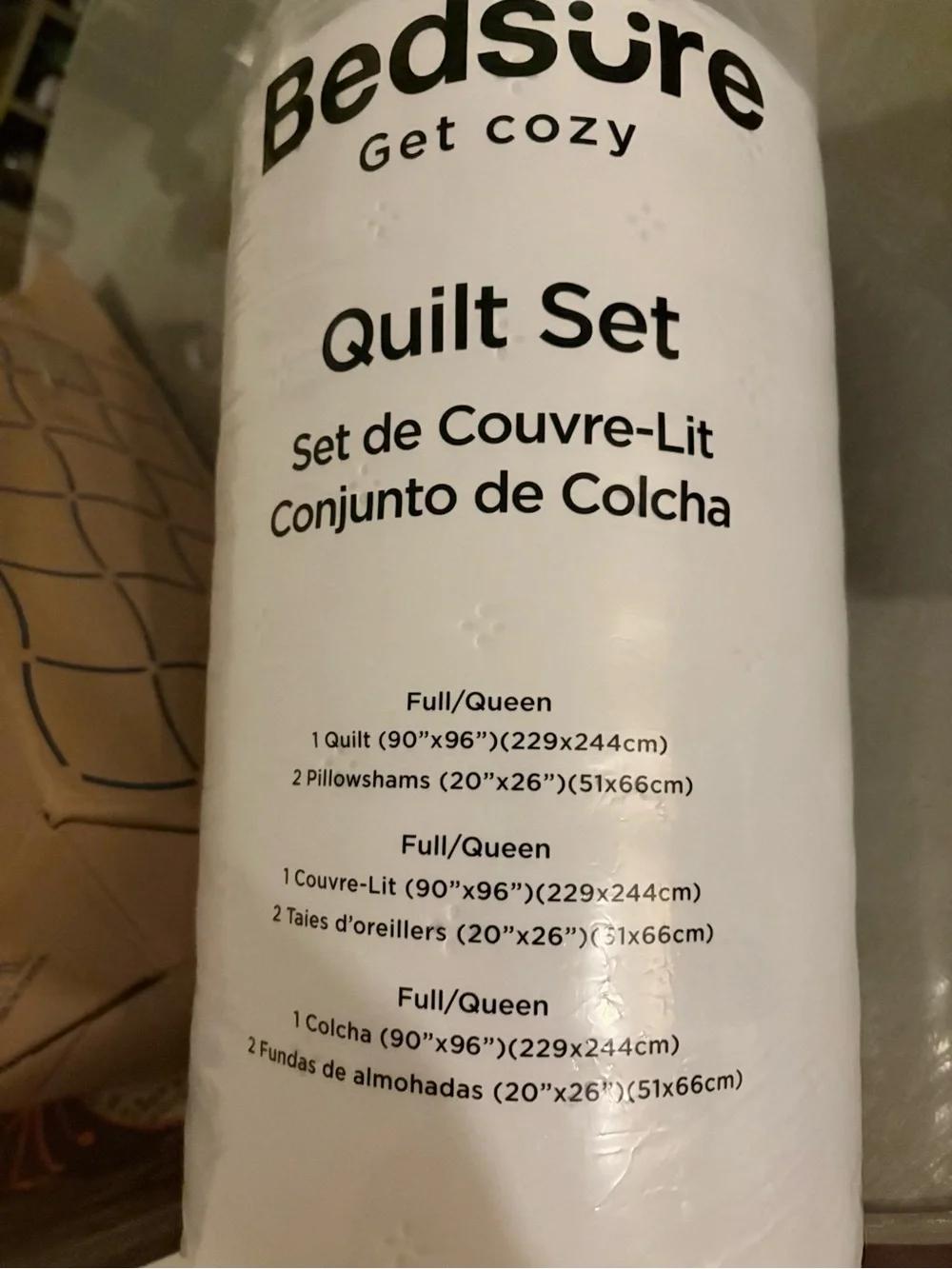 Bedsure Full/Queen White Quilt Set Quilted, 90x96 in Bedspread And Shams